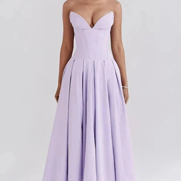 Velane | Robe de Soirée à Corsage Sculpté et Jupe Volumineuse pour Bal, Mariage et Événements Chic