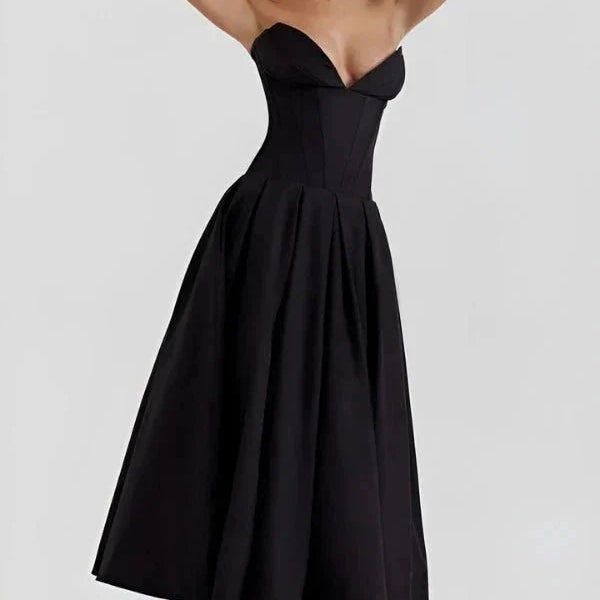Velane | Robe de Soirée à Corsage Sculpté et Jupe Volumineuse pour Bal, Mariage et Événements Chic