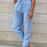Cotève | Pantalon Coton Lin Femme Décontracté en 6 Coloris, Léger et Élégant pour Été et Bureau