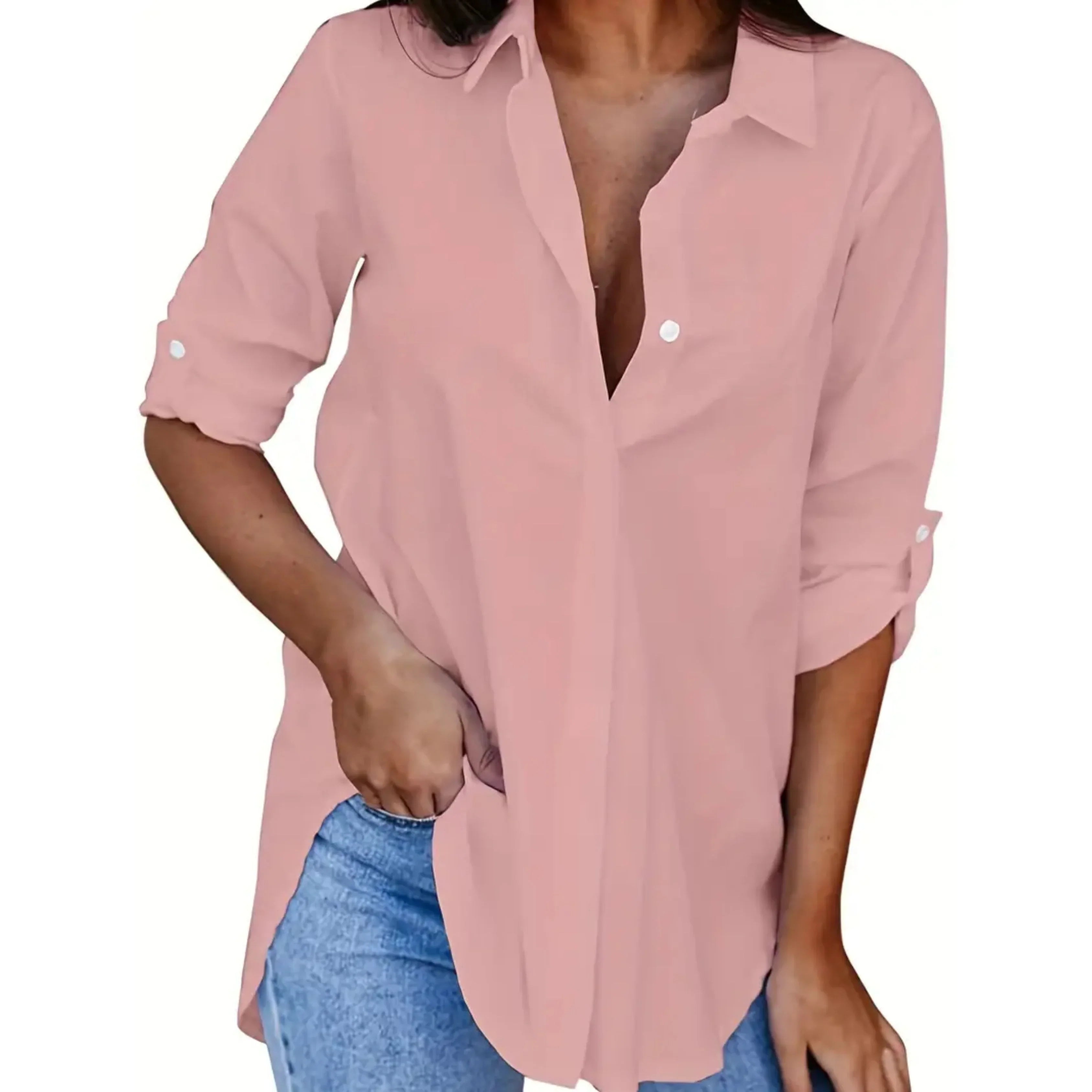 Struève | Chemise Femme Manches Longues Ajustée et Structurée, Élégante pour Bureau et Quotidien