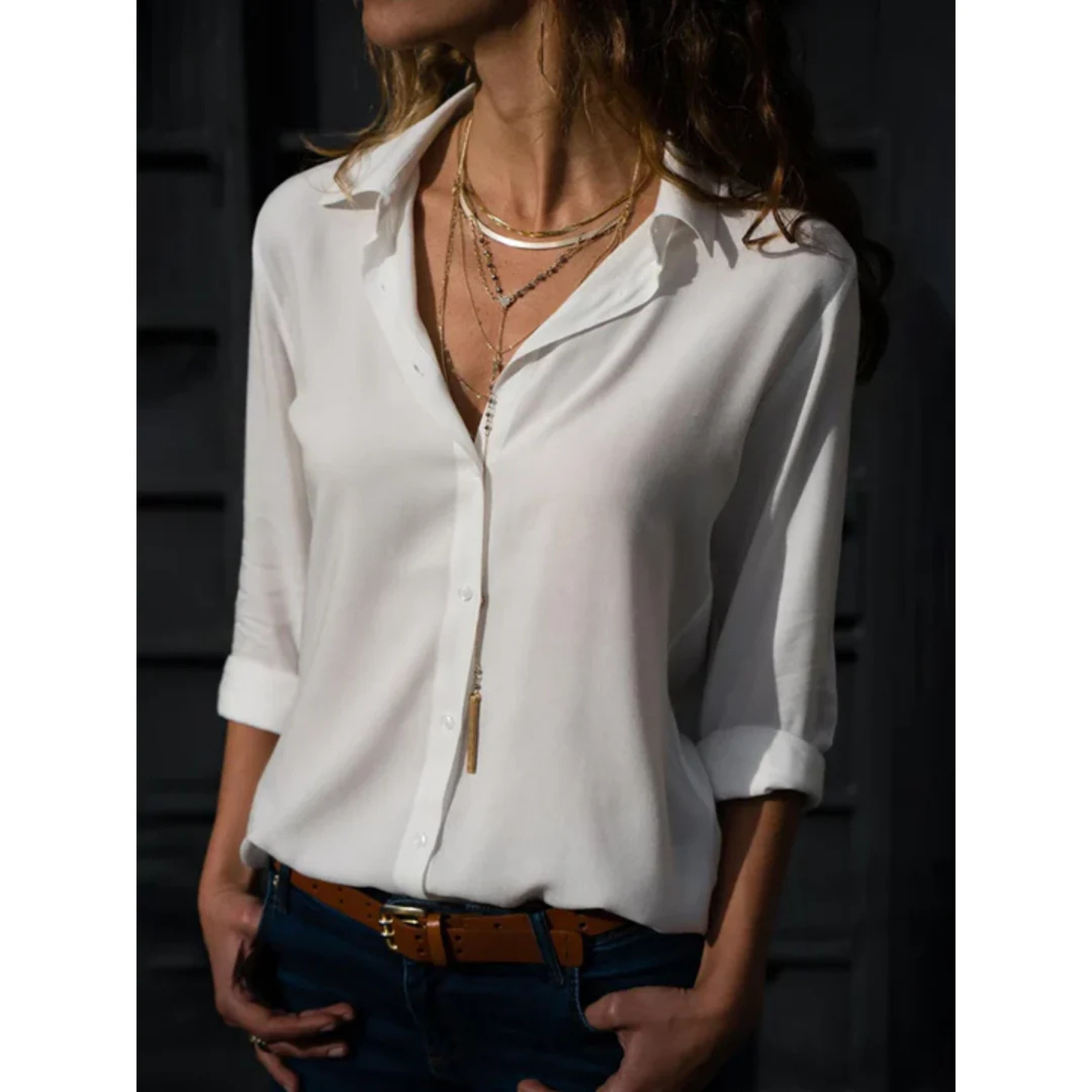 Classève | Chemise Boutonnée Femme Manches Longues, Classique et Polyvalente pour Bureau et Casual
