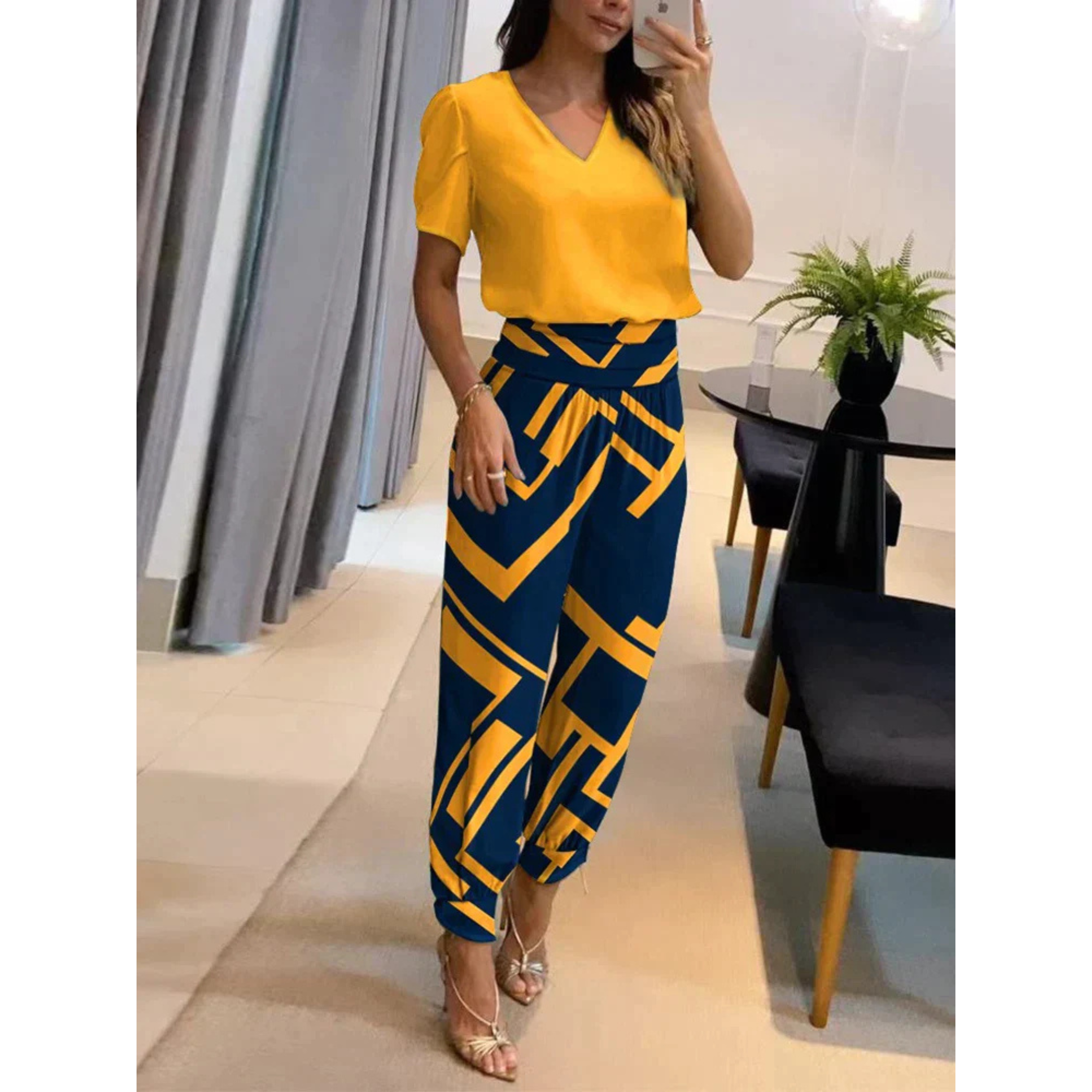 Vibève | Ensemble Femme Fluide Deux Pièces en 11 Couleurs, Coupe Flatteuse pour Bureau et Soirée