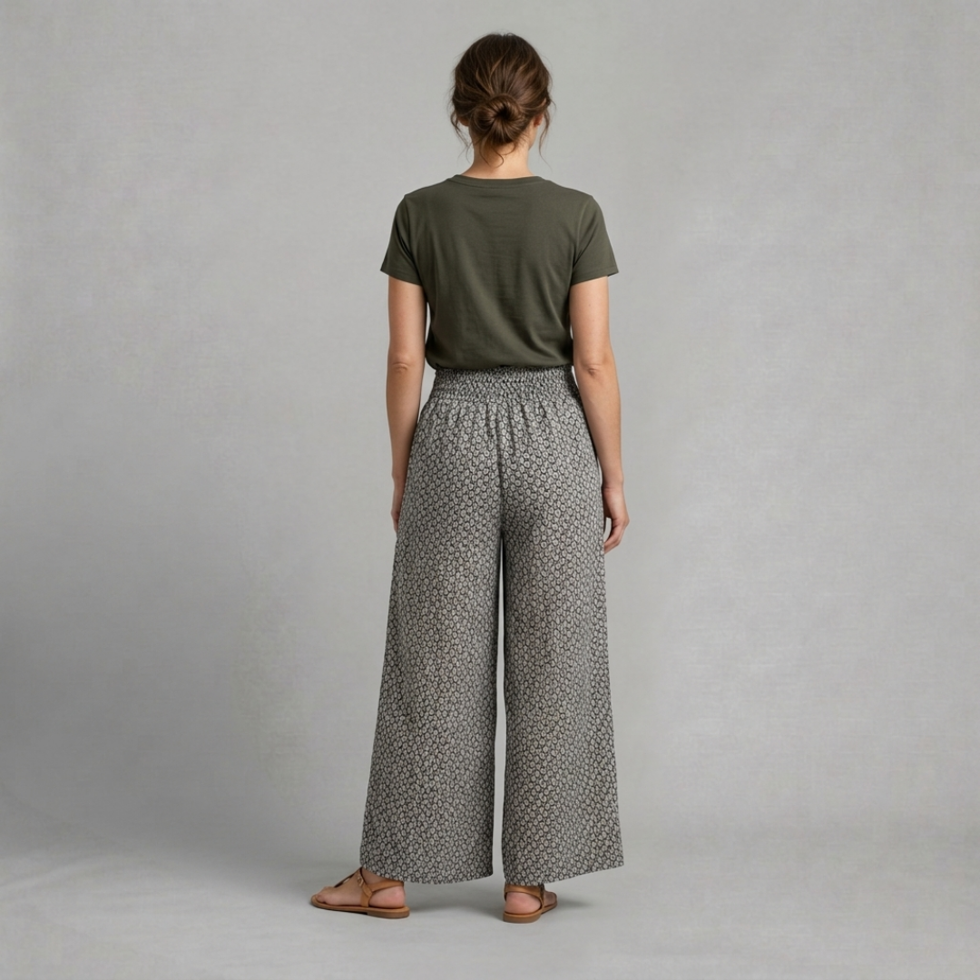 Sofia – Pantalon fluide imprimé au style bohème chic