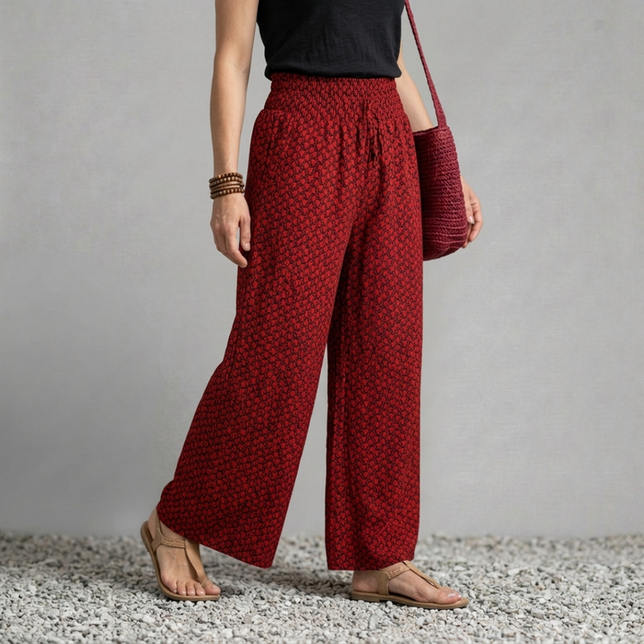 Sofia – Pantalon fluide imprimé au style bohème chic