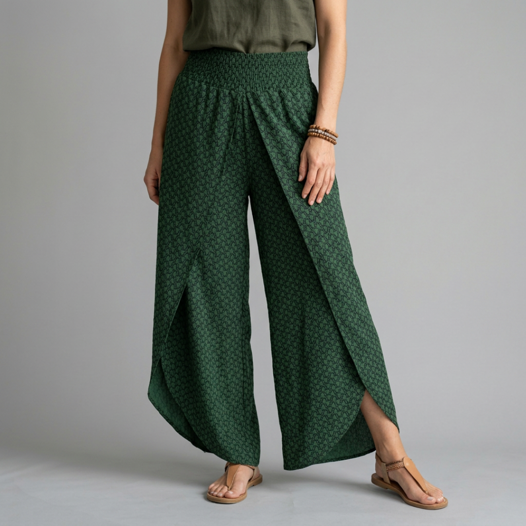 Sofia – Pantalon fluide imprimé au style bohème chic