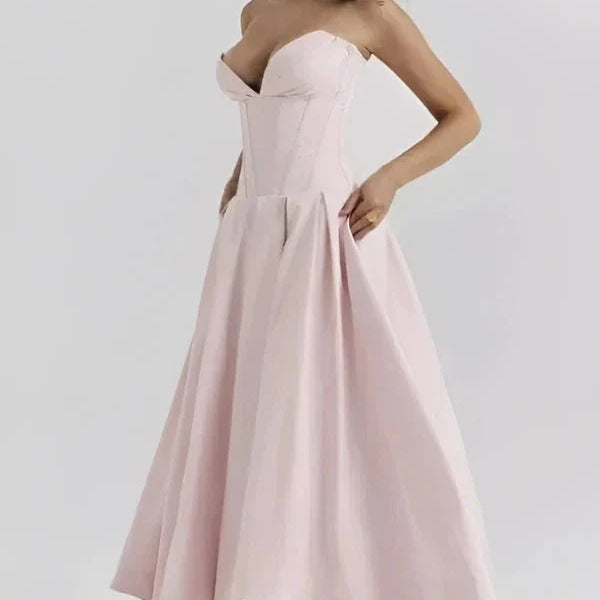 Velane | Robe de Soirée à Corsage Sculpté et Jupe Volumineuse pour Bal, Mariage et Événements Chic