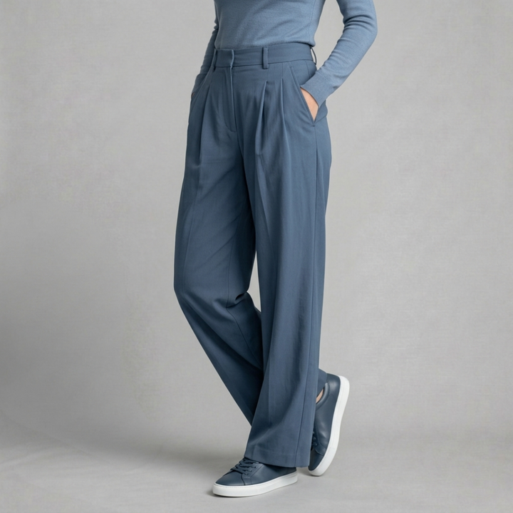 Élise – Pantalon tailleur fluide à taille haute et élégance moderne