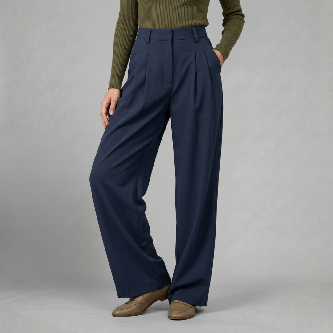 Élise – Pantalon tailleur fluide à taille haute et élégance moderne