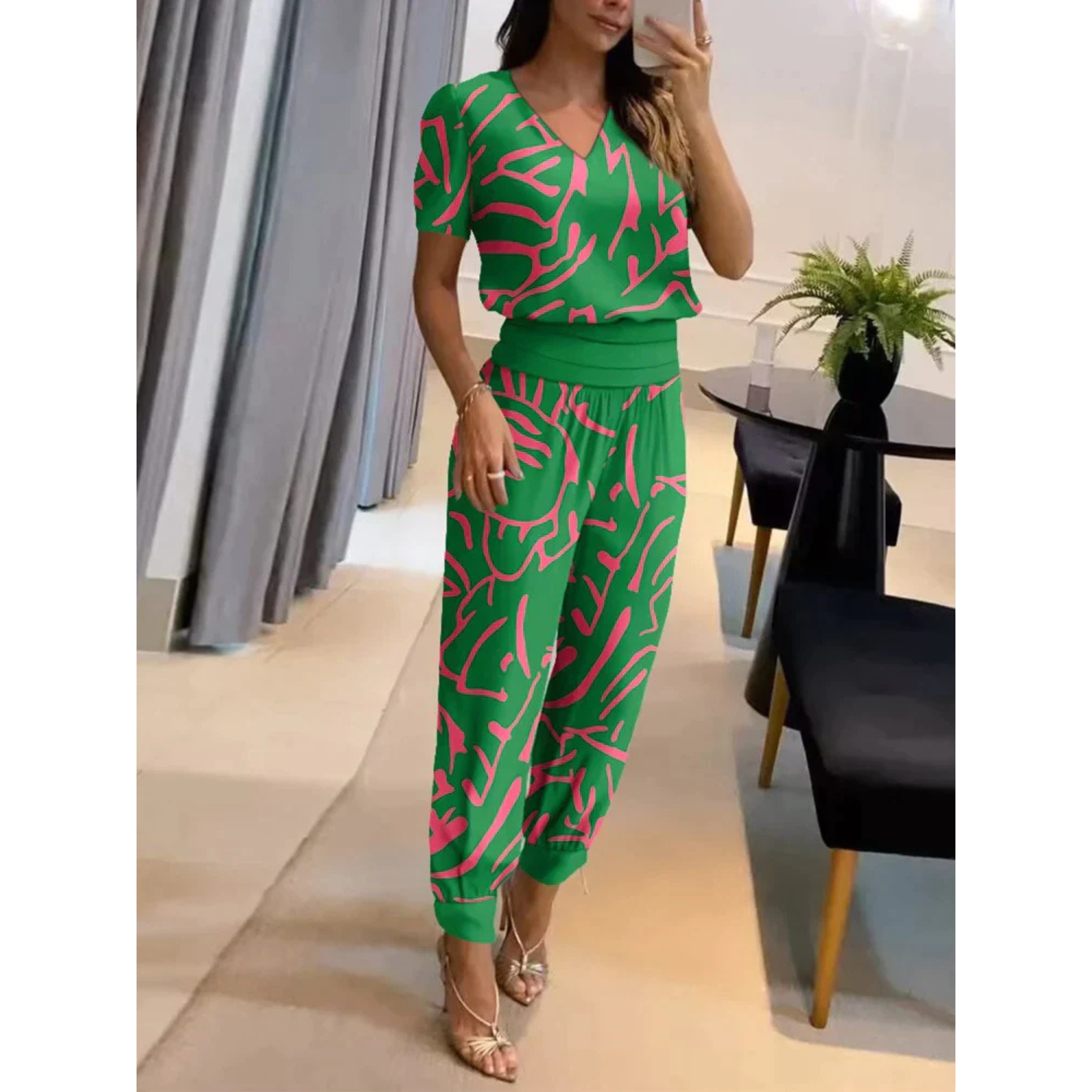 Vibève | Ensemble Femme Fluide Deux Pièces en 11 Couleurs, Coupe Flatteuse pour Bureau et Soirée