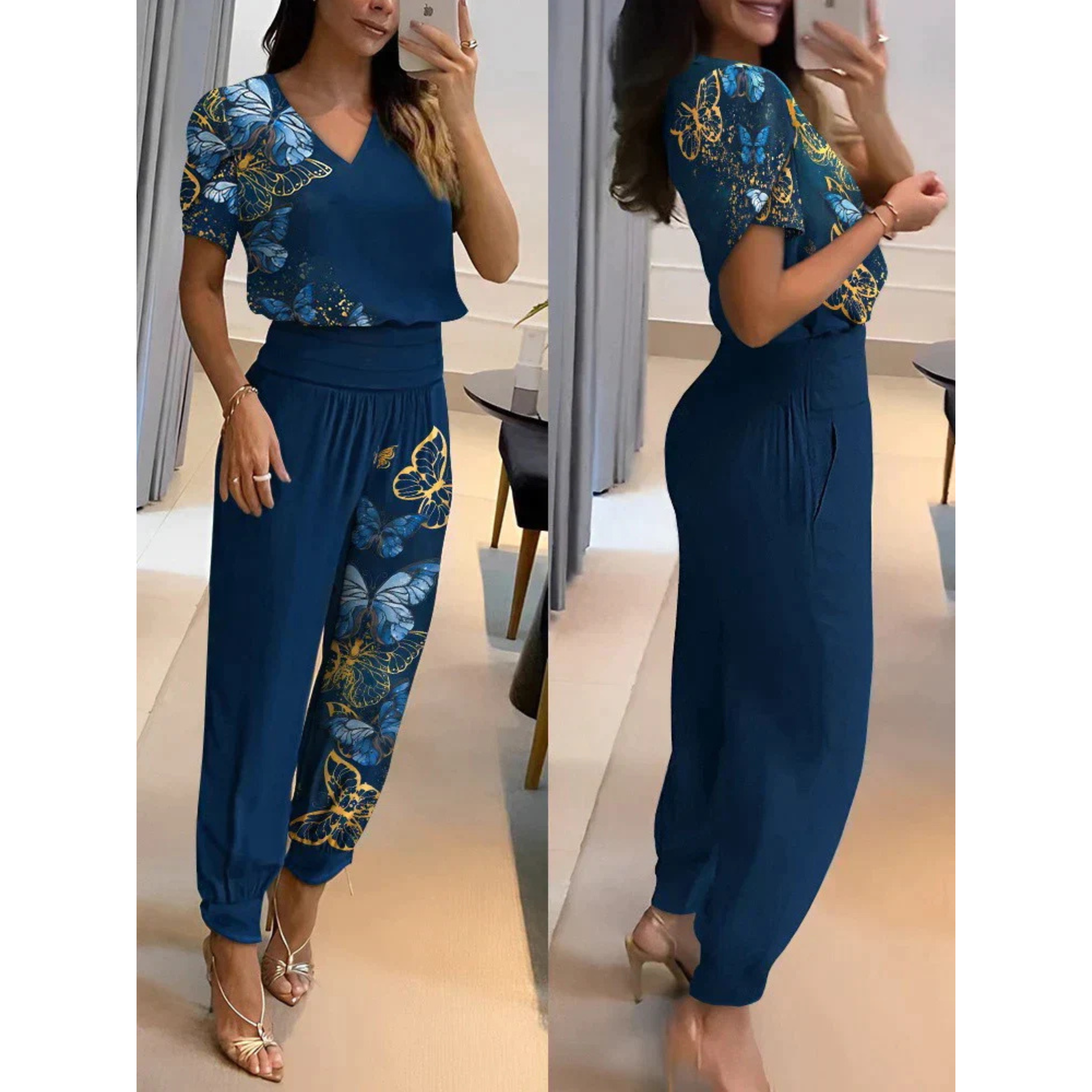 Vibève | Ensemble Femme Fluide Deux Pièces en 11 Couleurs, Coupe Flatteuse pour Bureau et Soirée